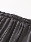 Momentlover High Waisted Loose Drawstring Elasticity Solid Color Casual Pants Bottoms Trousers