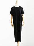 Momentlover Original Solid Split-Side Elasticity Waist Dress