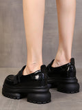 Momentlover Split-Joint Round-Toe Platform Shoes