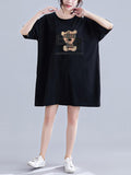 Momentlover Urban Loose Split-Joint Half Sleeve Dress