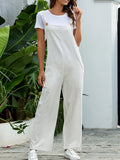 Momentlover Solid Color Buttoned Loose Overalls