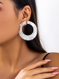 Momentlover Solid Color Hollow Geometric Drop Earrings