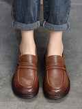 Momentlover Square-Toe Solid Color Round-Toe Shoes