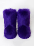 Momentlover Solid Color Round-Toe Keep Warm Boots