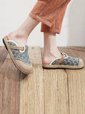 Momentlover Rhombic Flat Shoes Casual Shoes Slippers