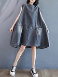 Momentlover Original Split-Joint With Pocket Denim Dress