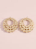 Momentlover Hollow Geometric Drop Earrings