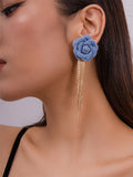 Momentlover Tasseled Flower Shape Earrings Accessories