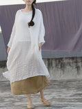 Momentlover Soft Ruffled Simple Solid Midi Dresses