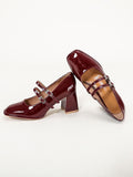 Momentlover Square-Toe Shallow Cut Pumps Mary Janes