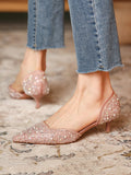 Momentlover Shiny Rhinestone Pumps