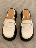Momentlover Round-Toe Slippers&Mules Platform Shoes Loafers