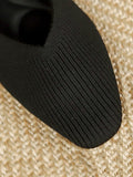Momentlover Square-Toe Solid Color Shoes Flats