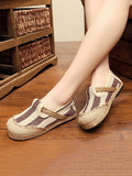 Momentlover Striped Flat Shoes Casual Canvas Shoes