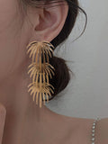 Momentlover Solid Color Geometric Drop Earrings