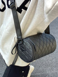 Momentlover Rhombic Solid Color Split-Joint Zipper Shoulder Bags Crossbody Bags