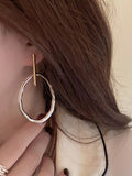 Momentlover Geometric Contrast Color Earrings Accessories