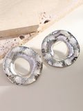 Momentlover Solid Color Hollow Geometric Drop Earrings