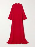 Momentlover Long Sleeves Hollow Pockets Solid Color High-Neck Evening Dresses