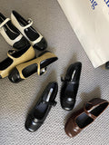 Momentlover Split-Joint Round-Toe Round Cut Mary Janes