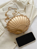 Momentlover Shiny Shell Shape Chains Handbags Crossbody Bags Bags