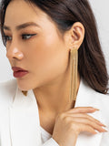 Momentlover Tasseled Solid Color Earrings Accessories