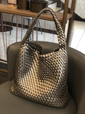 Momentlover Woven Solid Color Handbags Bags