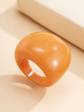 Momentlover Original Solid Color Geometric Resin Rings Accessories