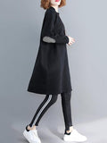 Momentlover Casual Pocket Long Sweatshirt Short Dress