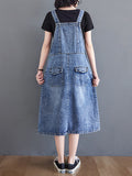 Momentlover Original Sleeveless With Pocket Denim Dress