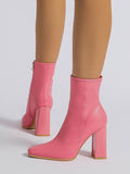 Momentlover Zipper Split-Joint Pointed-Toe Pumps Boots