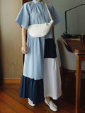 Momentlover Loose Split-joint A-line Long Dress