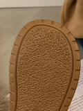 Momentlover Velvet Split-Joint Round-Toe Platform Shoes Boots