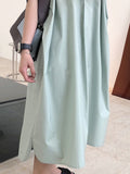 Momentlover Original Solid Round-Neck Shirt Dress