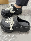 Momentlover Round-Toe Hollow Slider Sandals Platform Shoes Crocs
