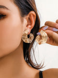 Momentlover Solid Color Geometric Drop Earrings