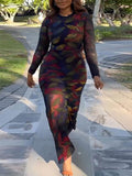Momentlover Plus Size Pattern Print Printed Regular Dress BO2172