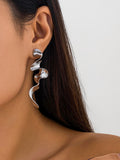 Momentlover Solid Color Geometric Drop Earrings