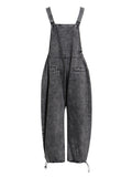 Momentlover Original Cool Denim Split-Joint Square-Neck Overalls