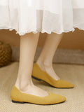 Momentlover Square-Toe Solid Color Shoes Flats