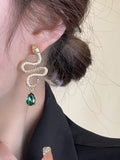 Momentlover Snake Shape Contrast Color Earrings Accessories