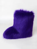 Momentlover Solid Color Round-Toe Keep Warm Boots
