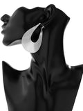 Momentlover Solid Color Hollow Geometric Drop Earrings