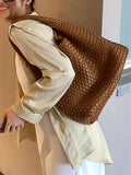 Momentlover Woven Solid Color Handbags Bags