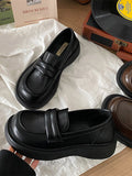 Momentlover Split-Joint Round-Toe Platform Shoes Mary Janes
