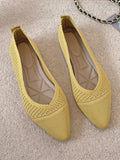 Momentlover Solid Color Hollow Breathable Flat Shoes