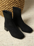 Momentlover Zipper Square-Toe Split-Joint Boots