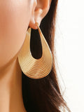 Momentlover Solid Color Hollow Geometric Drop Earrings