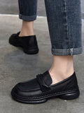 Momentlover Square-Toe Solid Color Round-Toe Shoes