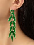 Momentlover Leaves Shape Drop Earrings